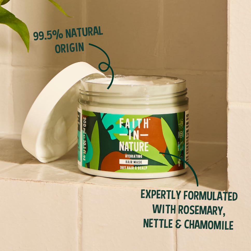 FAITH IN NATURE Faith In Nature Organic Coconut and Shea Butter Hair Mask, Hydrating for Dry Hair & Scalp, Vegan and Cruelty Free, No SLS, Silicones or Parabens, 300 ml, Pack of 1
