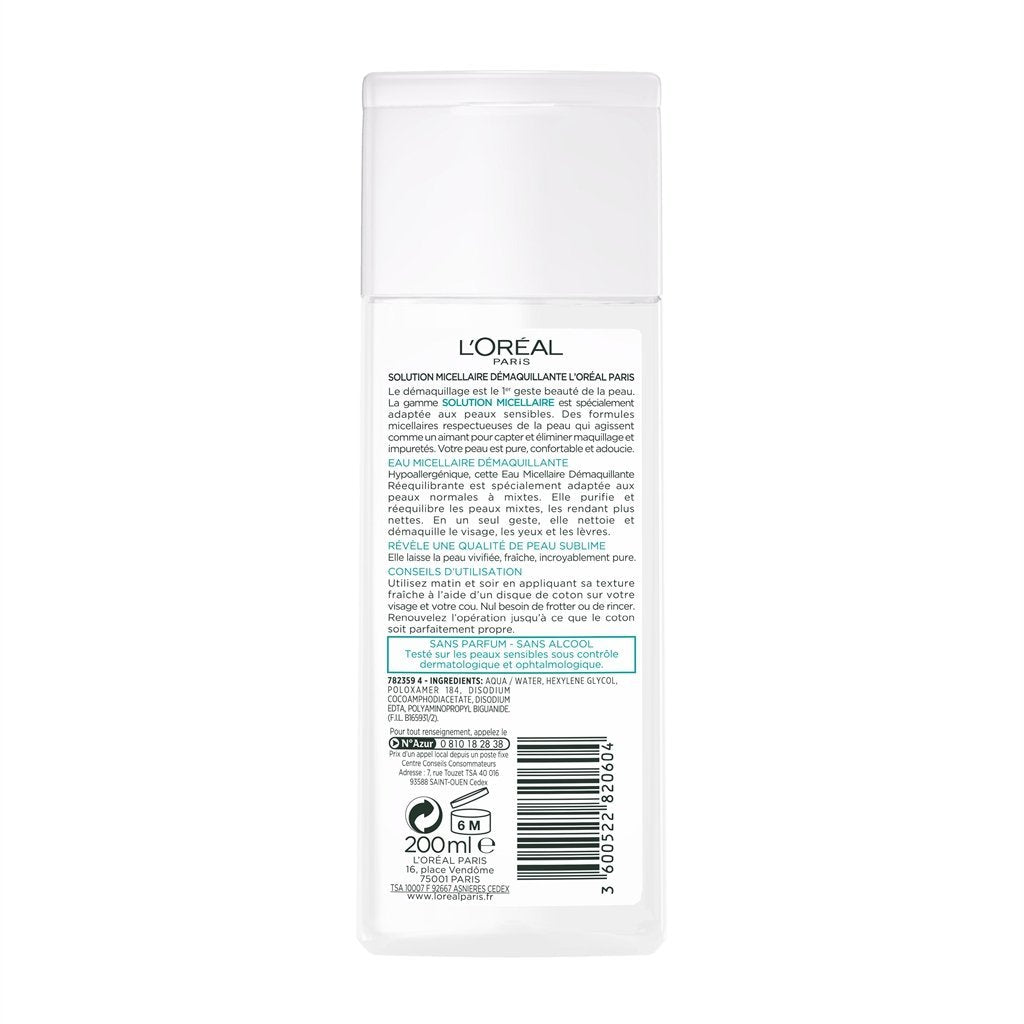 L'Oreal Paris Solution Cleansing Water Cleansing Skin Normal to Combination Skin L 'Oréal Paris – Pack of 2