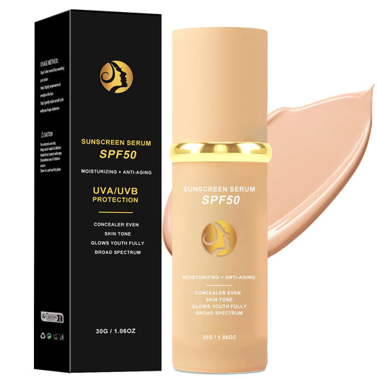 EONFAVE 4 in 1 Foundation Liquid - Hydrating Medium Full Coverage Concealer with Spf 50+ - Bio Foundation Light - Anti-aging Full Coverage Concealer, Uniform Skin Tone, Long Wear Foundation For Women