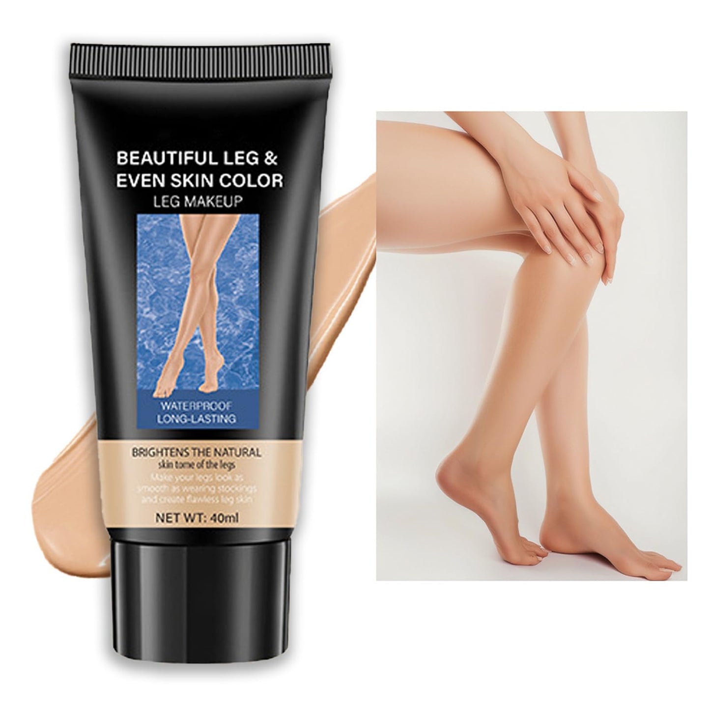 HERBENJOY Leg Makeup, Body Coverage Perfector Waterproof Long Lasting No Transfer Tattoo Cover Up Makeup To Cover Veins, Leg and Body Concealer for Mature Skin, Brightens The Natural Skin, #02 Medium