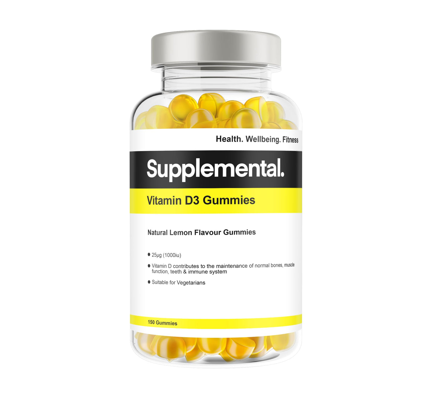Supplemental Vitamin D3 Gummies - High Strength, 150 Gummies. 5 Months Supply!