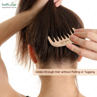 HEALTHANDYOGA HealthAndYoga Kansa Comb - Ayurvedic Healing Bronze Metal Hair Care Accessory - Detox Head Massage - Smoothens, Clears Dandruff, Tones Scalp, Revitalises Roots,Boosts Regrowth, Relaxes