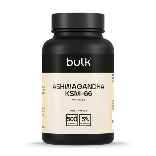 Bulk KSM-66 Ashwagandha Capsules, 500 mg, Pack of 30, 30 Servings, Packaging May Vary