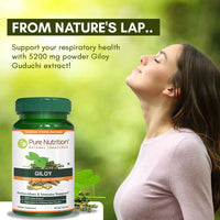 PURENUTRITION ME Pure Nutrition Giloy Supplement Made with Giloy Stem Extract, Leaf Extract & Stem Powder | Equivalent to 5200mg Giloy Powder | Antioxidant and Immune Support | Non-GMO | Once Daily | 120 Days Supply.