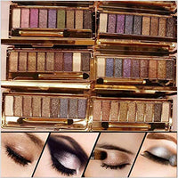 Wei Ni Xiao Xiong 9 Colors Diamond Bright Colorful Makeup Eye Shadow Palette Set Flash Glitter Eyeshadow kit with Brush (All Six Shades)