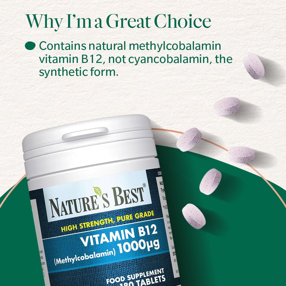 NATURE'S BEST Nature's Best Vitamin B12 (Methylcobalamin) 1,000µg, 180 Tablets
