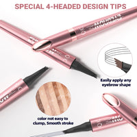 ZDHSOY Magic Eyebrow Pencil - 2024 New Magic Eyebrow Microblading Pen/Upgrade 4-Tipped 3D Waterproof Microblading Eyebrow Pencil Contouring Pen for Natural Eyeliner Makeup (01 Light Brown)
