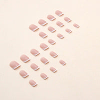 HERBINSOLS French Tip Nails - 24Pcs White French Tips Short Square False Nails - Full Cover Glue on Nails - Reusable - DIY Manicure at Home