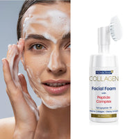 Novaclear Collagen Facial Foam with Peptide Complex, skin cleansing, firming, strong anti-oxidant, revitalizing, with Tetrapeptide-30, Marine Collagen, Peony Extract and Caviar extract 100 ml
