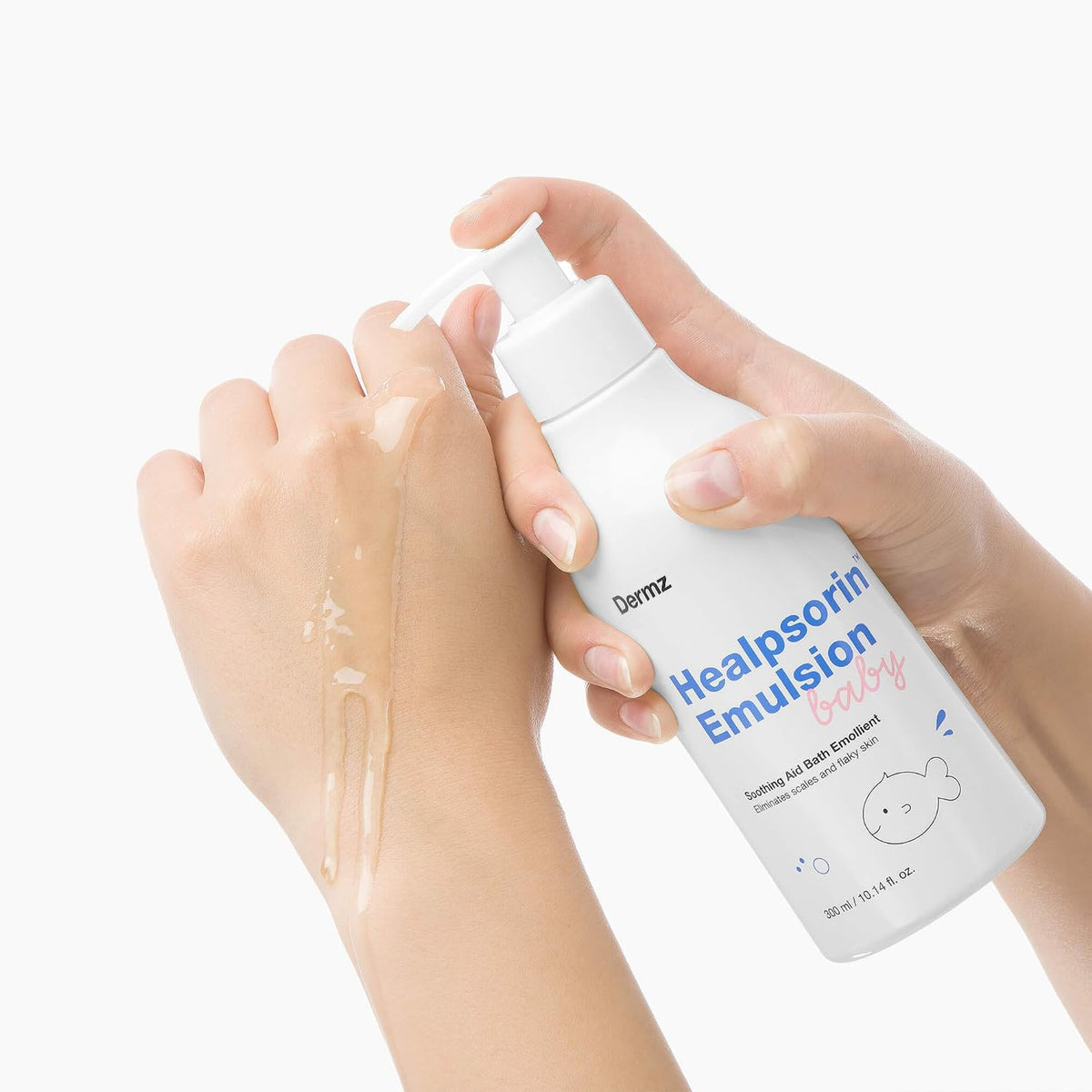 Dermz Healpsorin Baby Eczema & Cradle Cap Emulsion Treatment: Calendula, Comfrey Root, Sweet Almond & Watermelon - Gentle Baby Bath Emulsion Fights Bacteria & Restores Moisture Barrier