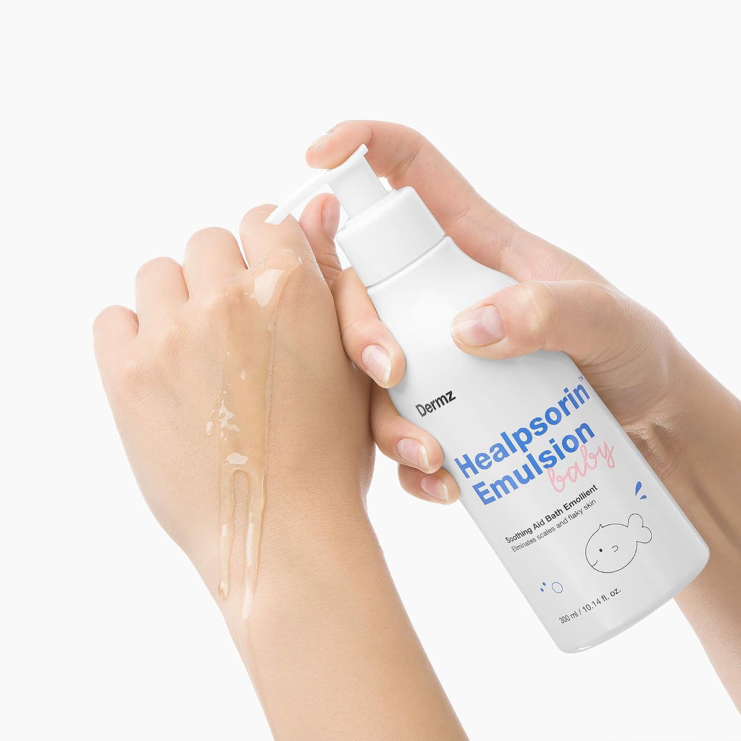 Dermz Healpsorin Baby Eczema & Cradle Cap Emulsion Treatment: Calendula, Comfrey Root, Sweet Almond & Watermelon - Gentle Baby Bath Emulsion Fights Bacteria & Restores Moisture Barrier