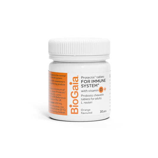 BIOGAIA Protectis Probiotic Tablets with Vitamin D3, Orange Flavoured, 30 Tablets