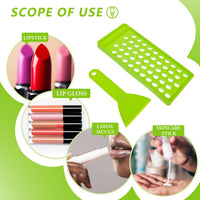 Lurrose Lip Balm Crafting Kit 50 Holes Filling Tray and Spatula Lip Balm Tubes Filling Tray for Diy Lipstick Gloss and Homemade Projects