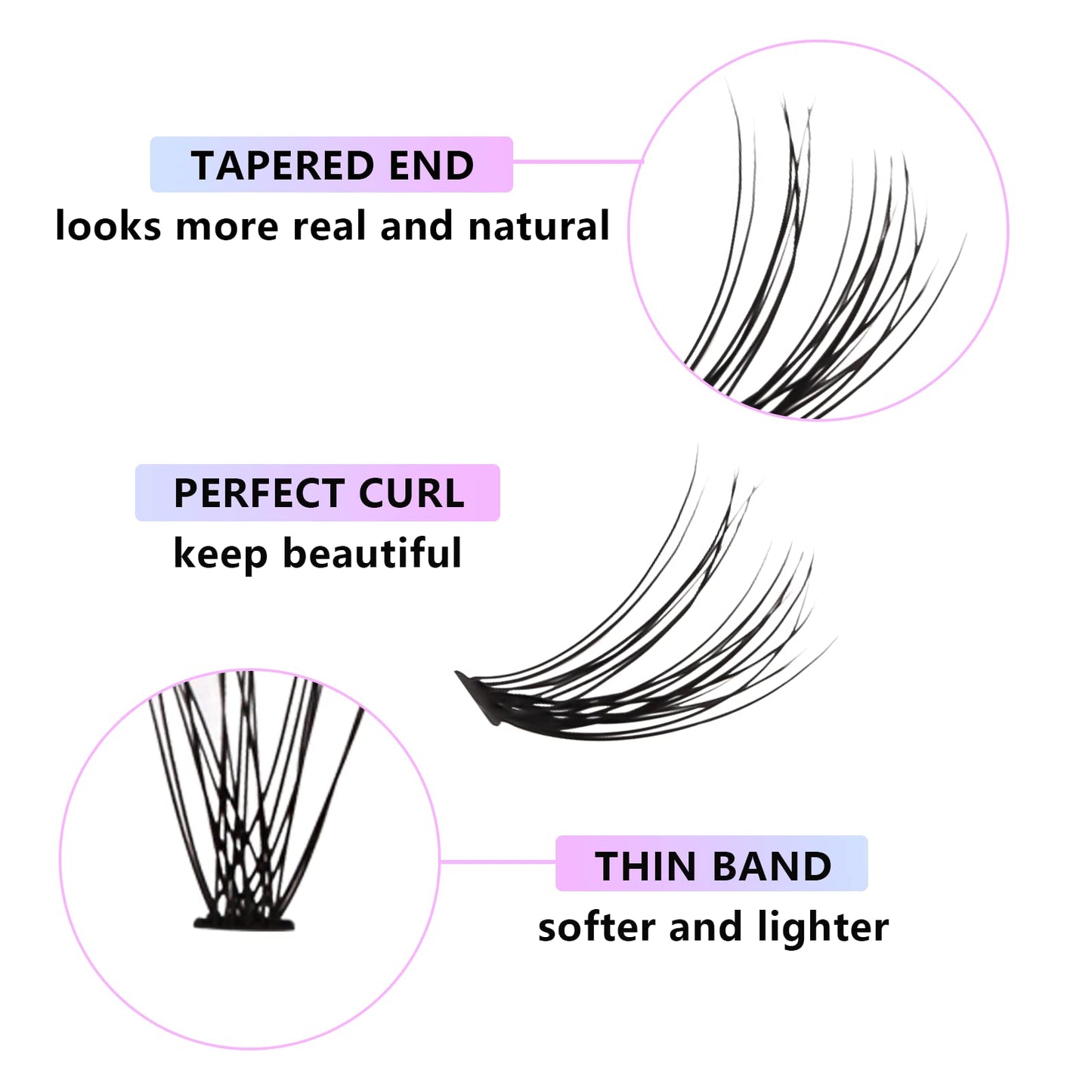 Leipple Lash Clusters,240Pcs 9-14mm Mix Individual Lashes Cluster, 20D