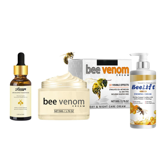 IZBEAUVO Bee Venom Day And Night Moisturiser Cream Set,Bee Venom Face Serum And Face Cream, Body Cream