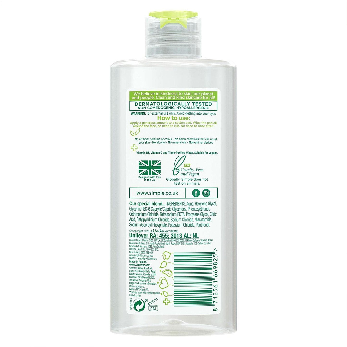 Simple Kind To Skin Micellar Cleansing Water, 200ml (Pack Of 1)