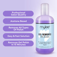 Mylee Nail Gel Polish Prep Wipe + Remover Cleanser UV LED Manicure Acetone 2x250ml by Mylee