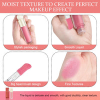 LOPHE Liquid Blush for Cheeks, Soft Cream Liquid Blush Stick Natural Matte, Natural-Looking Face Cheek Tint Blush Makeup, Long Lasting Blendable Moisturizing Beauty Makeup for Cheeks(7.5ml)