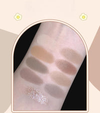Meidimeijia 9-Color Toast Eyeshadow Palette - Matte, Shimmer, Metallic & Glitter Shades for Smoky, Neutral & Everyday Makeup | Highly Pigmented, Blendable & Long-Lasting (2# Fuji First Snow)