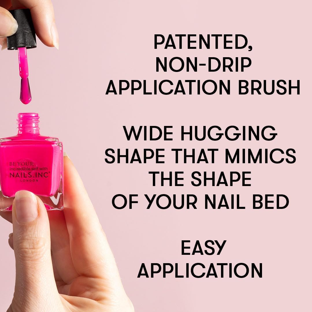 Nails Inc 45 Second Speedy Gloss, Knightsbridge Nights Out, Peach, No Chip, Long Lasting, Quick Dry, Air Dry, Professional Manicures & Pedicures, Fingernails & Toenails, Vegan Nail Polish, 14 ML