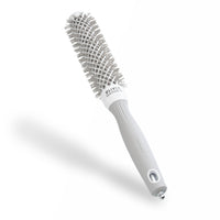 Olivia Garden Expert Blowout Speed – White & Grey - 25 - Ceramic Coated Round Brush with Extra Long Barrel for 25% Faster Blowouts