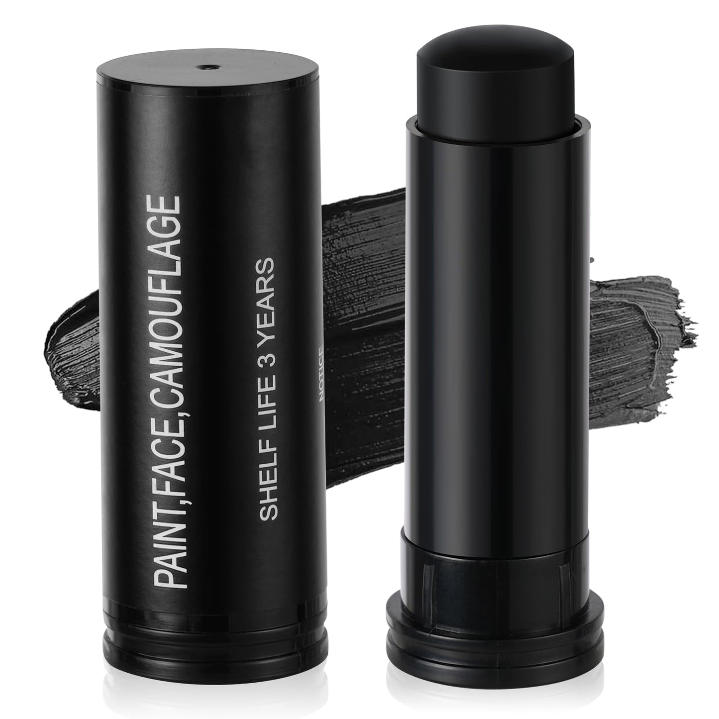 Aomig Black Face Paint Stick, Eye Face Body Paint Stick Colors Tube Waterproof Face Paint For Sports Baseball Softball Football Athletes Halloween Game Cosplay Costume Party Makeup Stick
