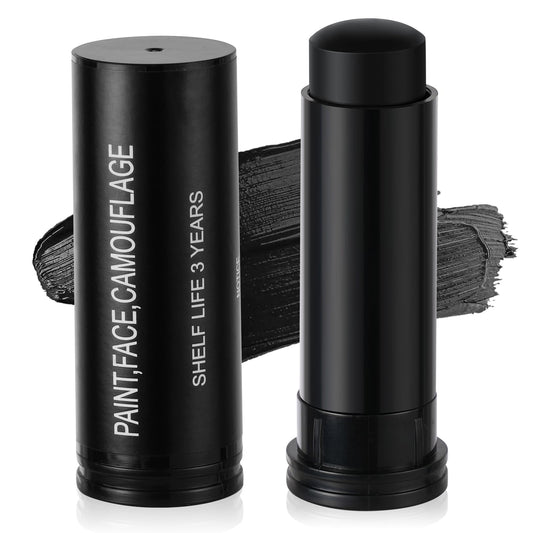 Aomig Black Face Paint Stick, Eye Face Body Paint Stick Colors Tube Waterproof Face Paint For Sports Baseball Softball Football Athletes Halloween Game Cosplay Costume Party Makeup Stick