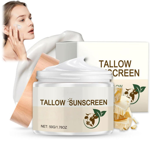 Yoowan Beef Tallow Sunscreen Spf 50,Beef Tallow Face Cream,Tall-Ow Sunscreen,Deeply Nourishing And Moisturizing,Rebuild The Natural Skin Barrier,Instant Sun Protection For Face & Body,Outdoor Daily Defence