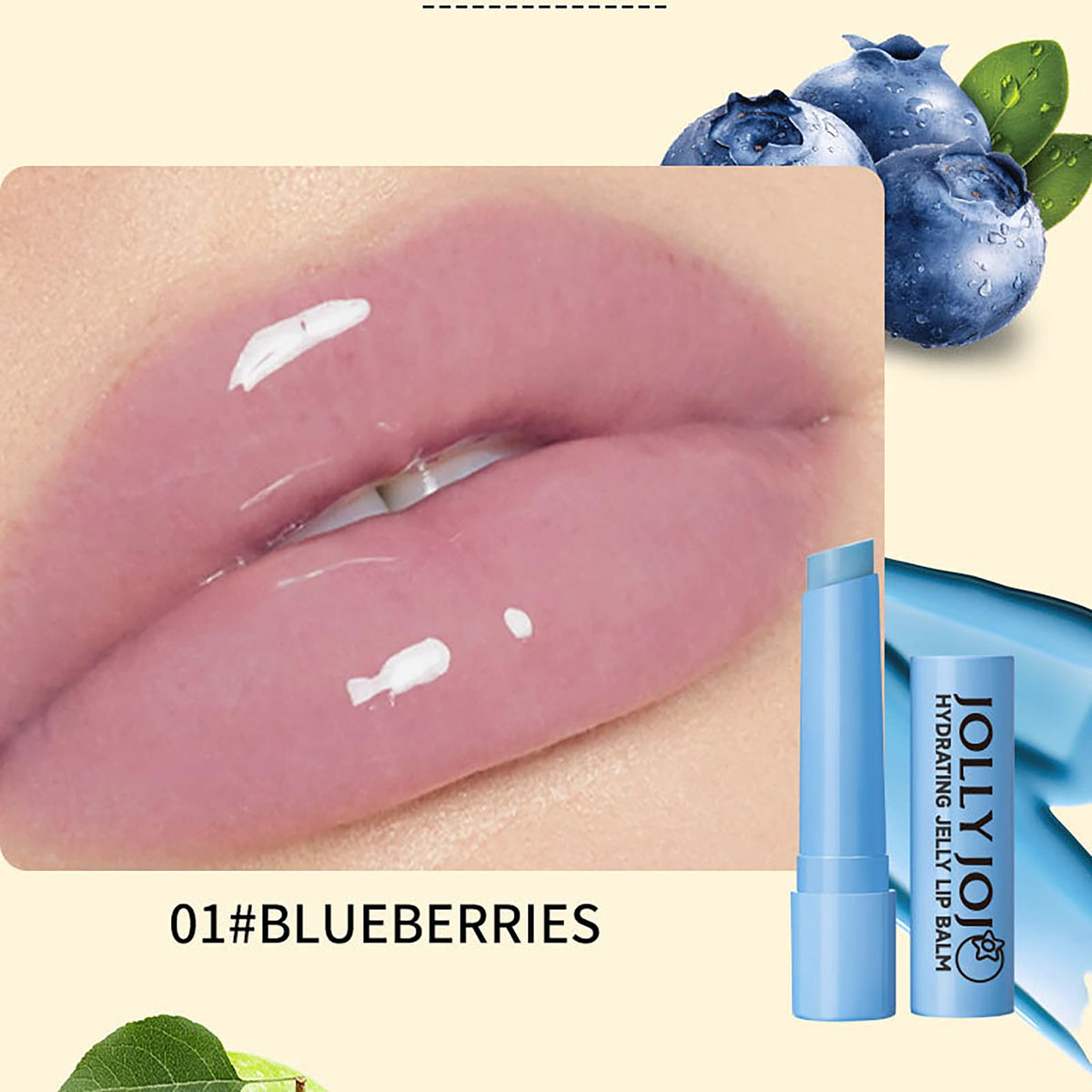 RoseFlower Lip Balm Set, Natural 4 Fruit Flavors Tinted Lip Balm for Lip Care, Lip Repair Tubes, Prevent Cracked & Dry Lip, Create Jelly Toot Lip