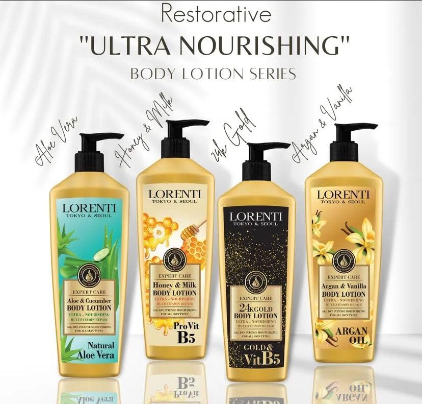 Lorenti Body Cream Lotion | Argan Oil & Vanilla Body Lotion | Ultra Nourishing Multi Vitamin Repair 400ml