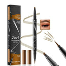Mikloven 2-in-1 Eyebrow Pen with Ultra-Fine Tip and 4-Pronged Head for Precision Definition, Filling, and Feathering - Smudge-Proof Long-Lasting Dark Brown Tint for Natural-Looking Brows and Everyday Touch-Ups