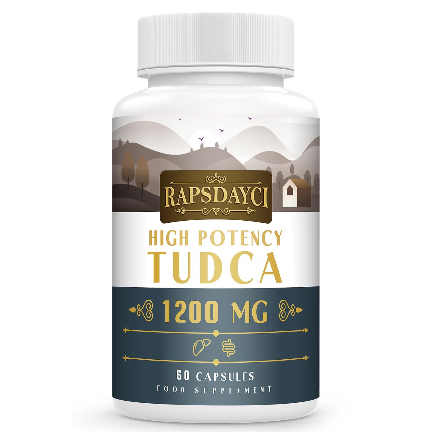 Rapsdayci Ultra Strength TUDCA 1200mg, 60 Capsules – Tauroursodeoxycholic Acid for Liver & Bile Flow Support