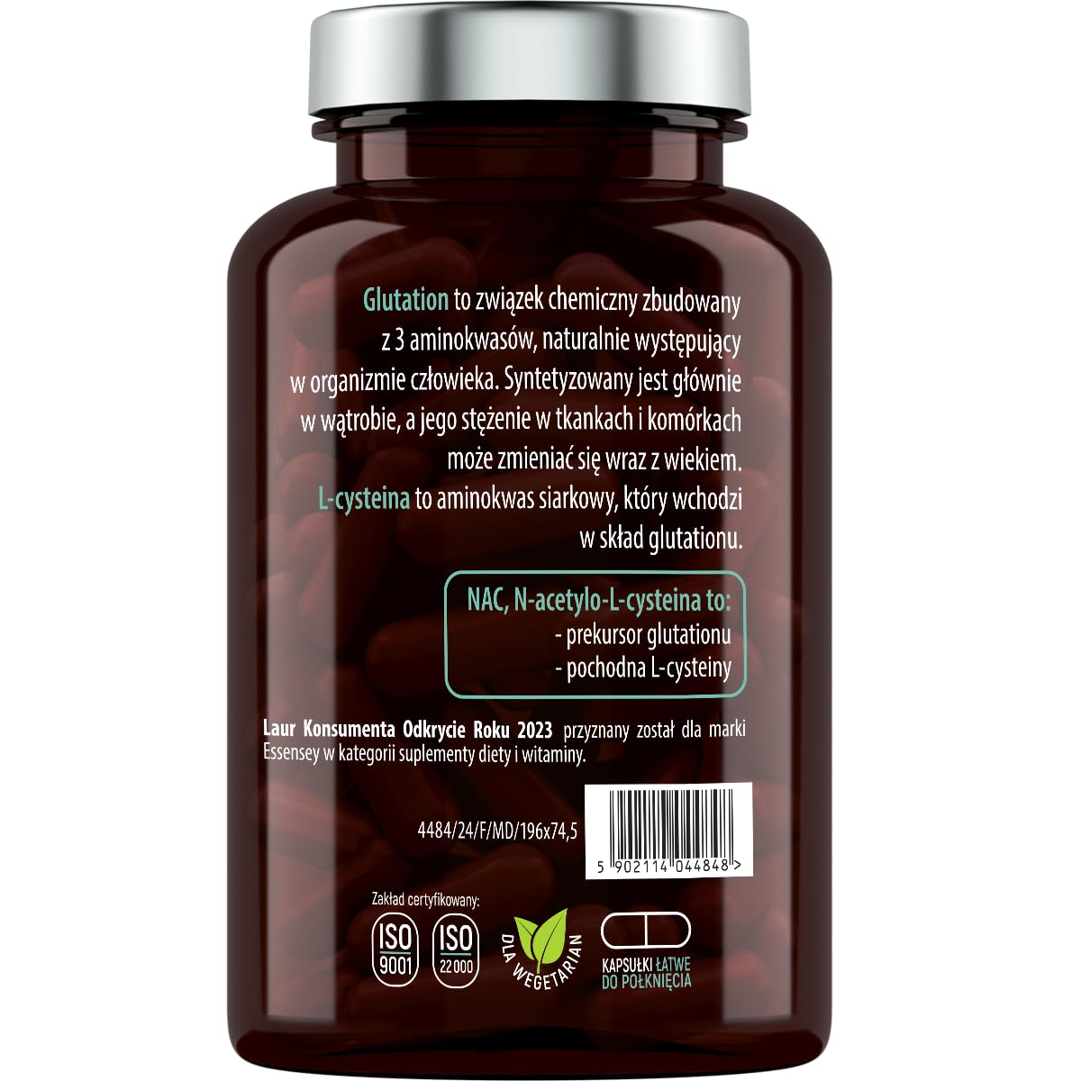 ESSENSEY Essensey NAC N-Acetylo - Amino Acid L-Cysteine 150mg Capsules - Premium Liver Health Support with Glutathione Precursor - Natural Detox Formula - 90 Vegetarian Capsules