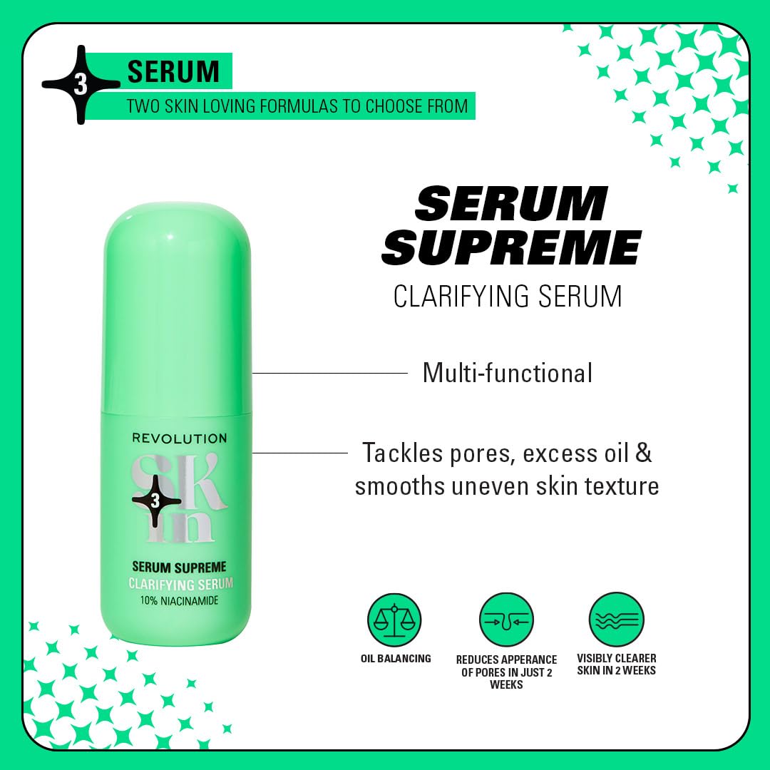 Revolution Skincare London Revolution Skin, 10% Niacinamide Clarifying Face Serum, Hydrates & Smoothes Skin, Vegan & Cruelty-Free, 30ml
