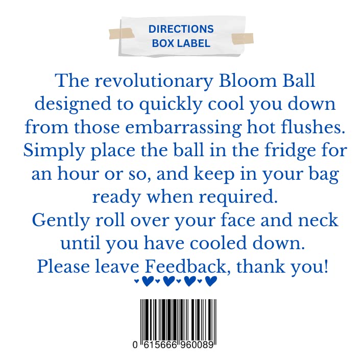 Bloom Health and Beauty The Bloom Ball Instant relief from Menopausal Hot Flushes and Night sweats, Menopause support a happy alternative to HRT and menopause tablets for women.