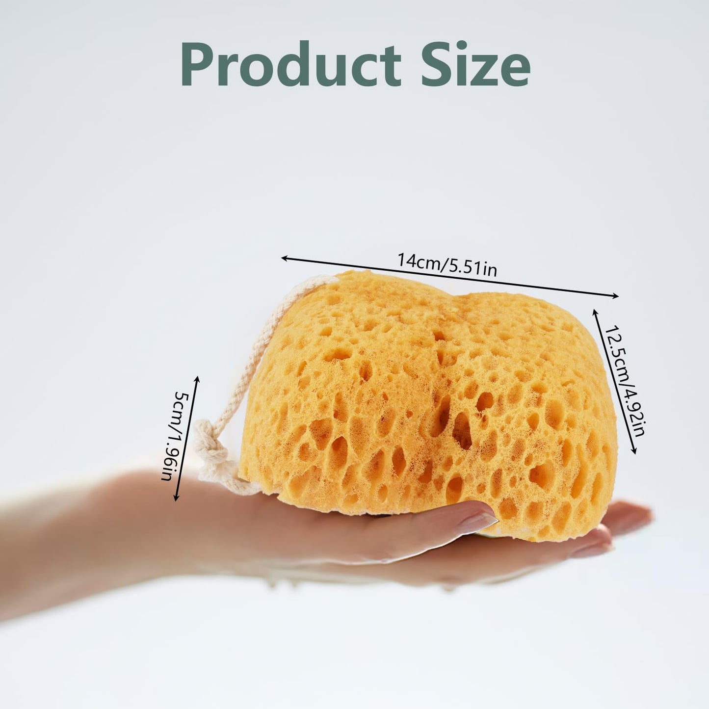 Maxmoc Natural Sponge,2 Pcs Bath Sponges Honeycomb,Larger Shower Sea Sponge for Women Men,Exfoliating Deep Cleansing,Ultra-Soft for Sensitive Dry Skin (Yellow)