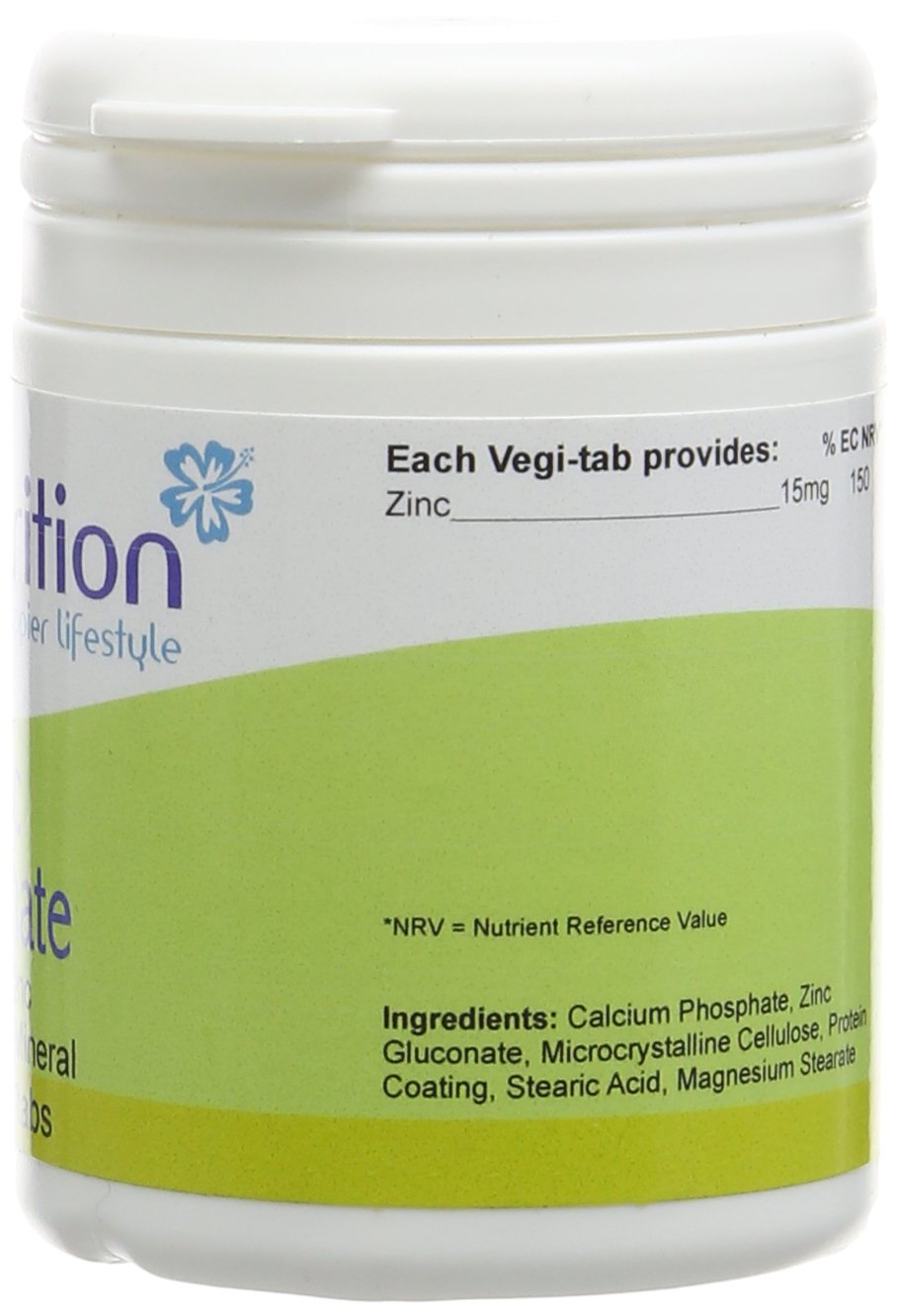 Bio Nutrition Zinc Gluconate - 15mg Zinc - Antioxidant Mineral - 100 vegi-tabs