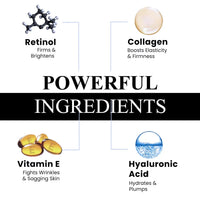CARO Organics Retinol Face Cream with Hyaluronic Acid & Vitamin E - The Best Anti Aging Cream to Reduce Wrinkles & Age Spots Day & Night cream. Best Age-Defying Solution. 50ml