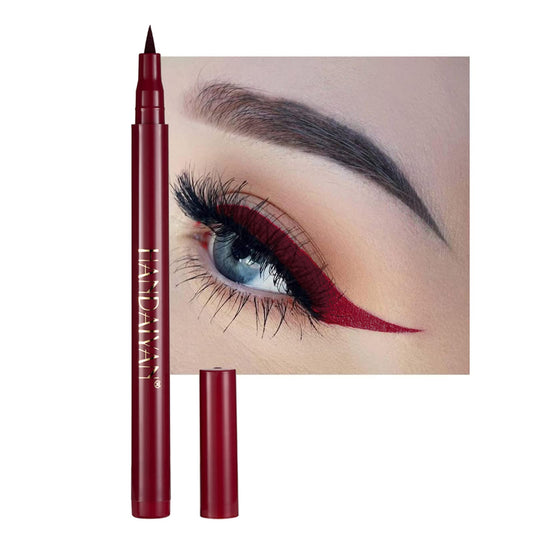 RenhuangFuxi Red Colored Waterproof Liquid Eye Makeup Tools, Eyeliner Highly-Pigmented All Day Long-Lasting Black, White, Red Wine, Blue