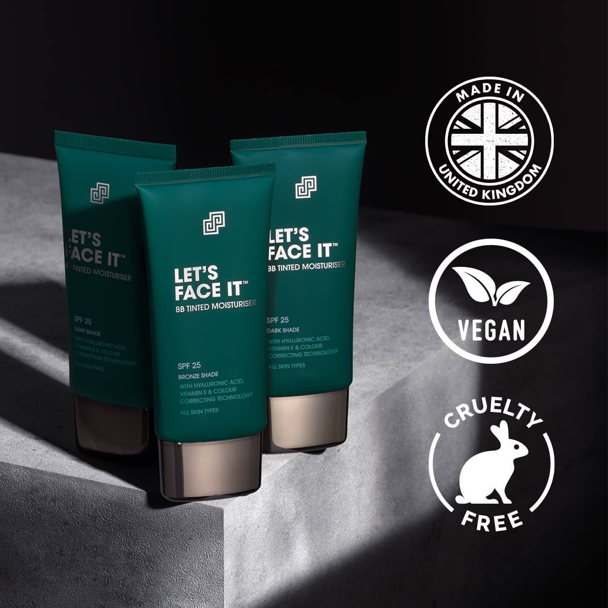 Shakeup Cosmetics Shakeup - Mens Tinted Moisturiser, SPF25, 24hr Moisturisation, Matte Finish, Easy Application, Vegan Makeup, Shade Light, 50ml