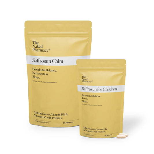 The Naked Pharmacy | Saffrosun Family Bundle | Natural Saffron Supplements for Children & Adults | Vitamin B12 | High Strength | Emotional Balance & Fatigue | No Additives | Vegan | 120 Capsules