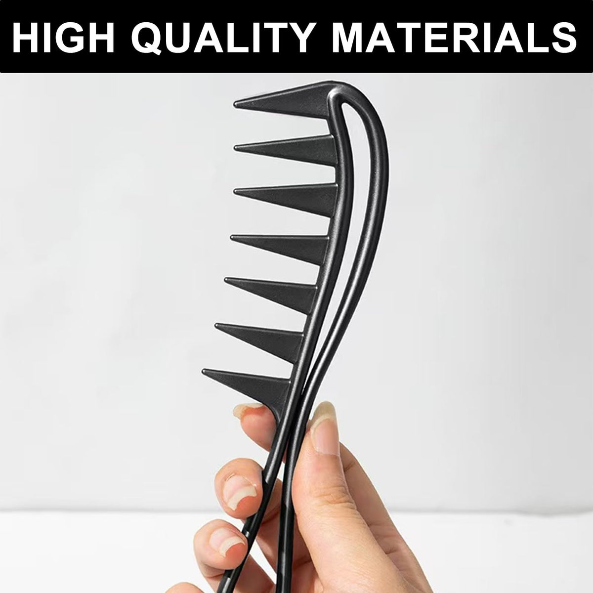 Aestustheri 2-Pack Wide-Tooth Comb for Long Curly Wet Wavy Hair - Anti-Static Smooth-Grip Shark-Tooth Design, Perfect for Detangling Curls - for Women & Men, Hairdresser Use
