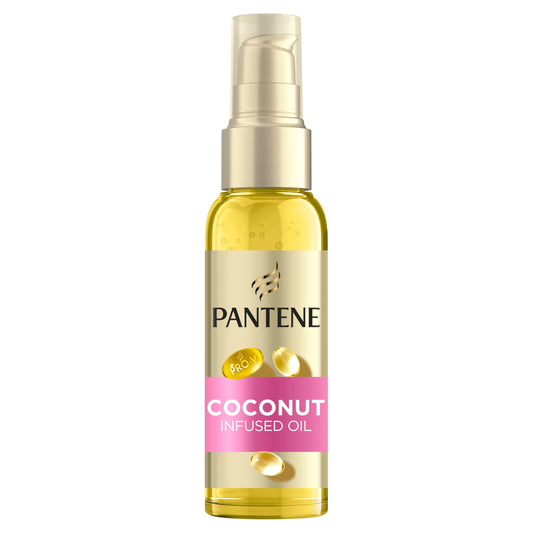 Pantene Pro-V Defined Curls Coconut Infused Hair Oil 100ml for Frizzy, Unruly Curls. Daily Leave in Nourishing Oil. Deeply Moisturises, Softens Hair and Prevents Protein Loss