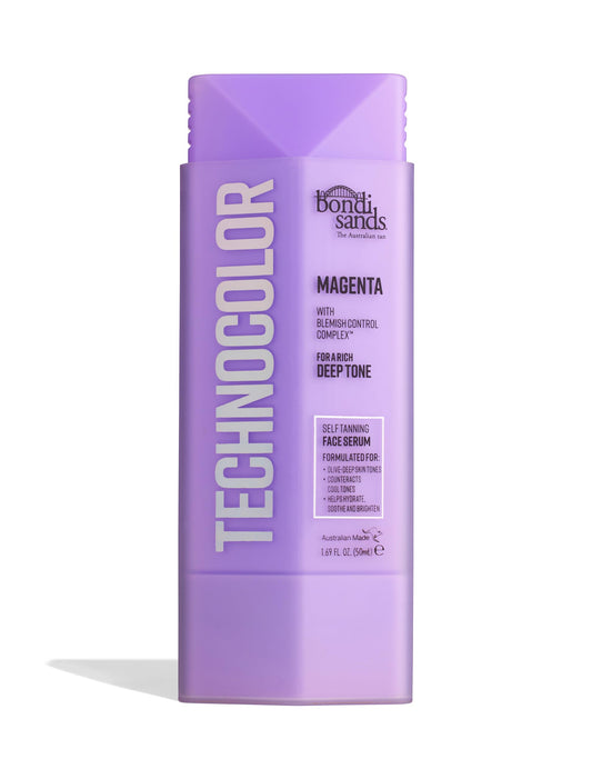 Bondi Sands Technocolor Magenta Self-Tanning Face Serum, Easy Application, Streak Free Fake Tan – Enriched with Vitamin C & Chamomile 50ml/1.69 Fl Oz