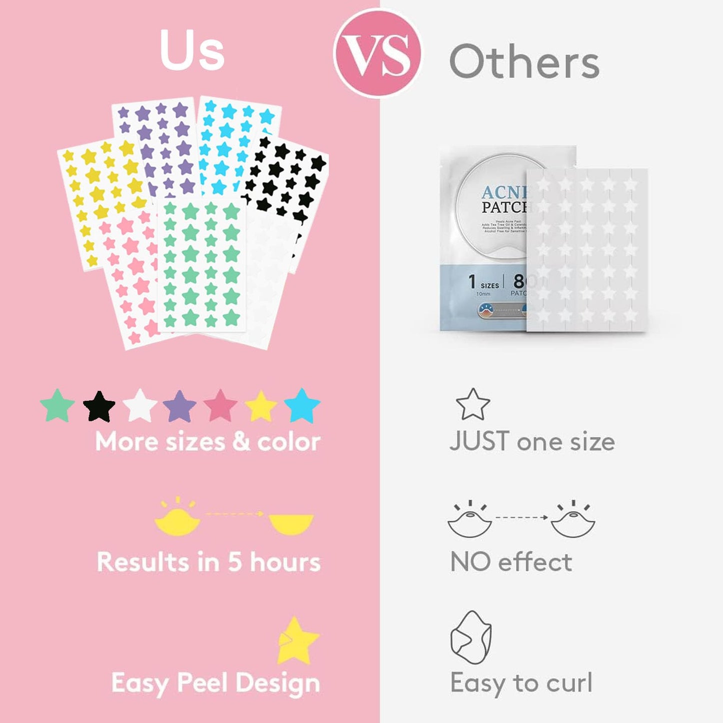 AWAVM Acne Pimple Patch, 7 Colors 196 Dots Star Pimple Patches with Case, Hydrocolloid Acne Pimple Patches for Face Cute Patches Pimple Stickers Acne Dots