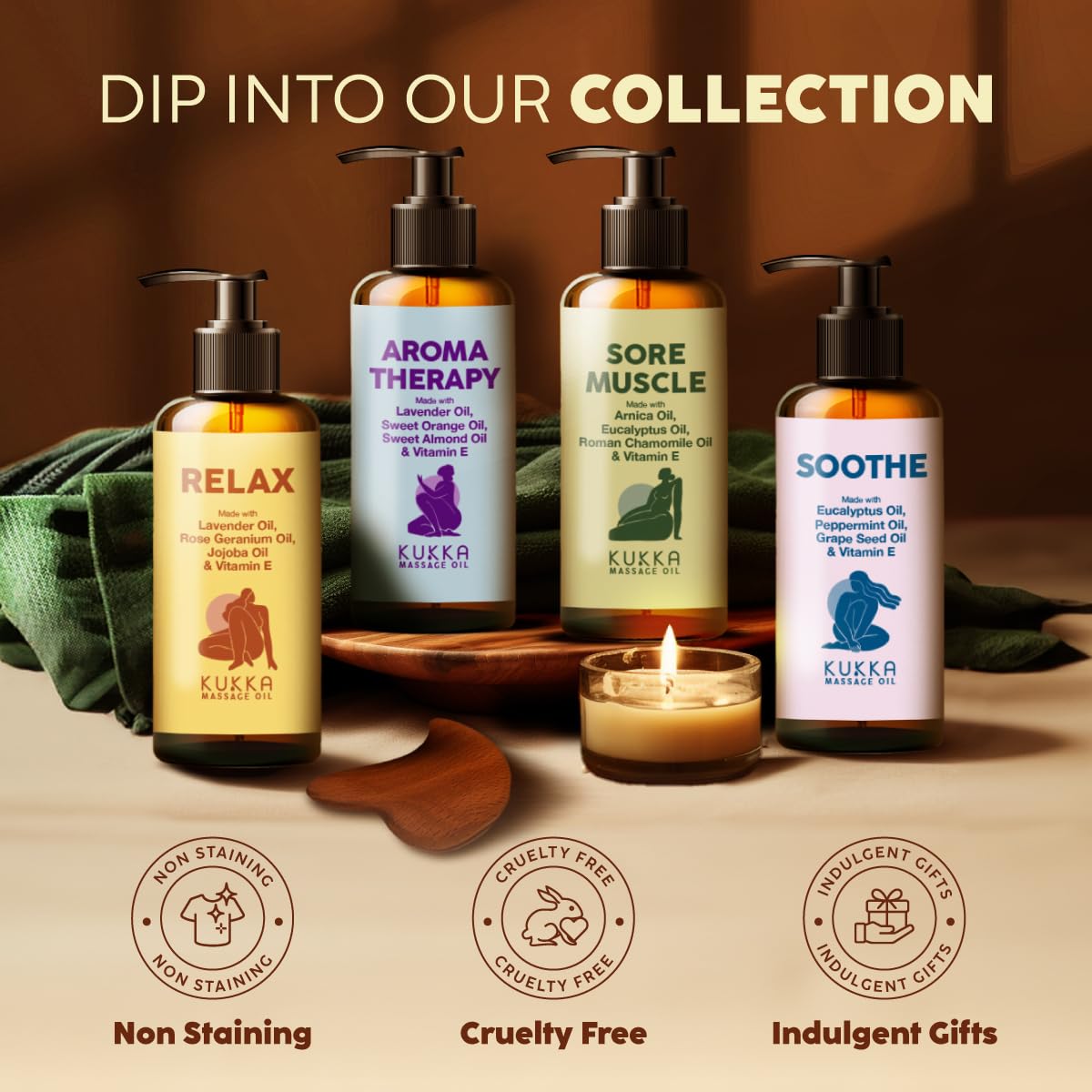 KUKKA essential oils Kukka Relax Massage Oil for Massage Therapy - Spa Quality Warming Massage Oil - Body Oils for Women & Men - Infused with Lavender Oil, Jojoba Oil, Rose Geranium Oil & Vitamin E Oil - (200ml)