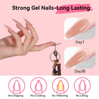 Makartt Poly Nail Gel, Long Lasting 3D Gel for Nail Art, Quick Nail Builder Extension Gel 50ML, Natural Look White Pink Clear Rosy for Technician Starter DIY Salon for Woman (A-Siesta)