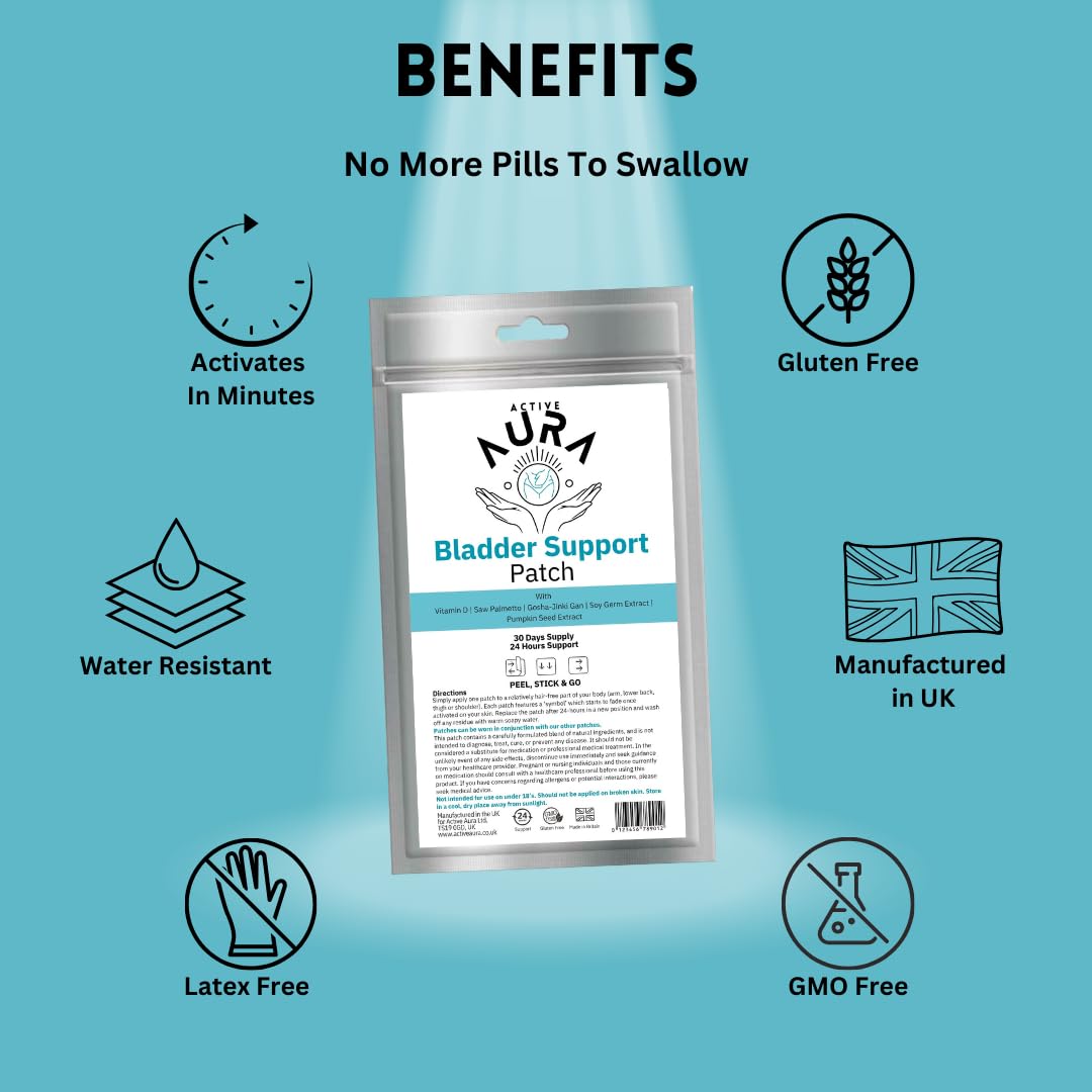 Active Aura Bladder Patch - Bladder Support - Bladder & Urinary Function for Men & Women