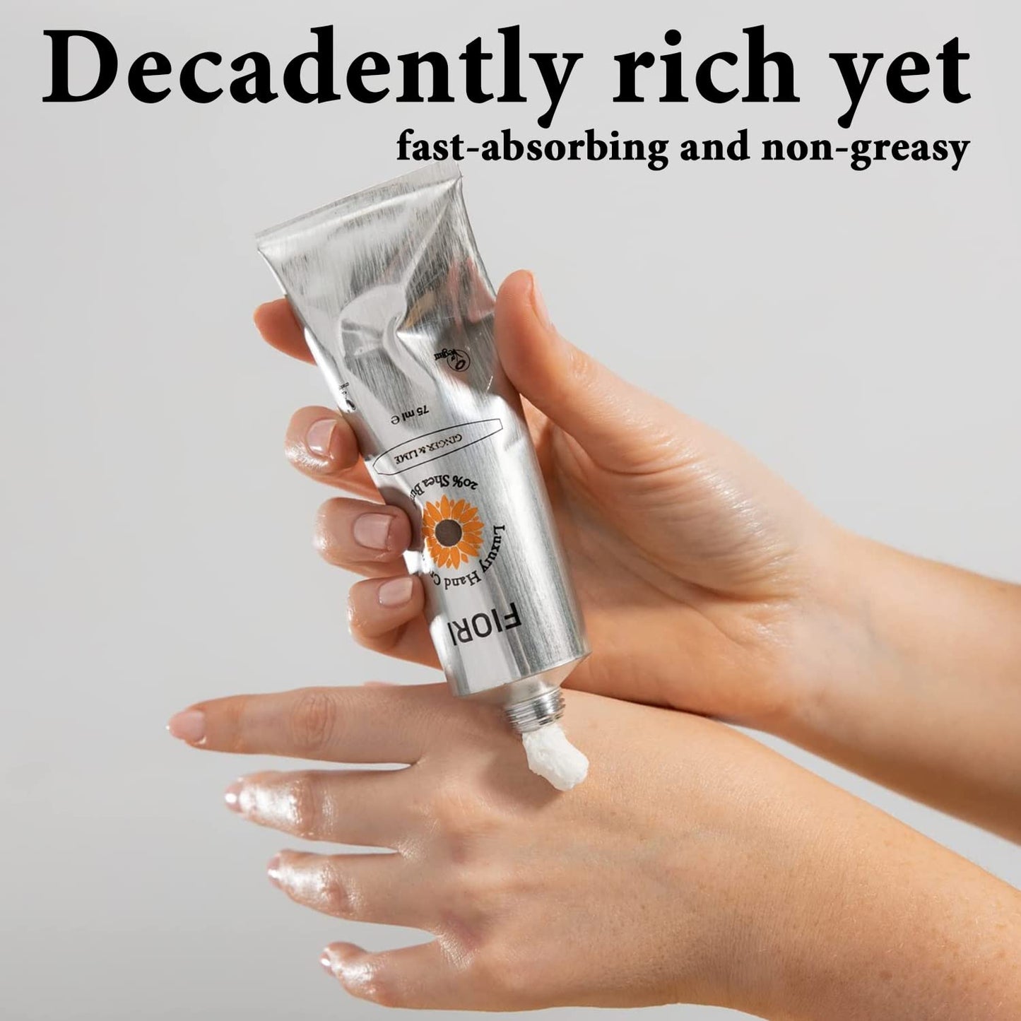 Fiori Ginger & Lime Hand Cream (75ml) - Moisturizing Dry Hand Cream with Organic Shea Butter & Aloe Vera - Vegan Hand Moisturizer - Nourishing Hand Lotion - Luxurious Hand Care