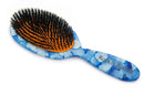 Rock & Ruddle Natural Mixed Boar Bristle Hair Brush for Women and Kids (Large 21 cm) - Perfect for Wet or Dry Hair, Detangling Smoothing Blowdrying - Designed & Made in UK - Happy Hydrangeas
